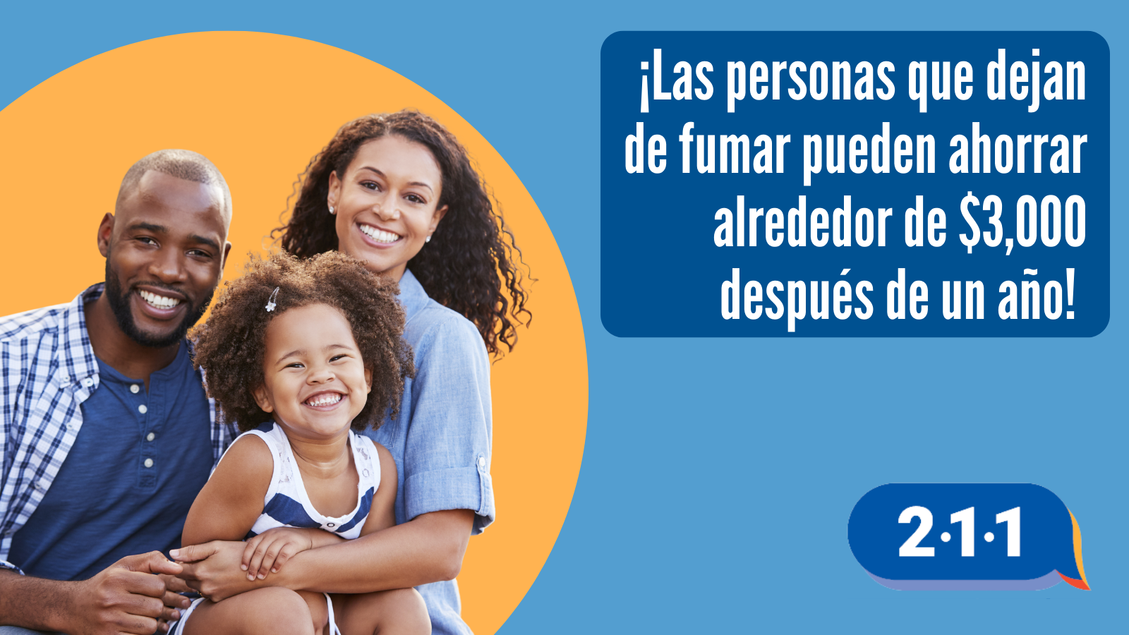 ¡Las personas que dejan de fumar pueden ahorrar alrededor de $3,000 después de un año! 2-1-1